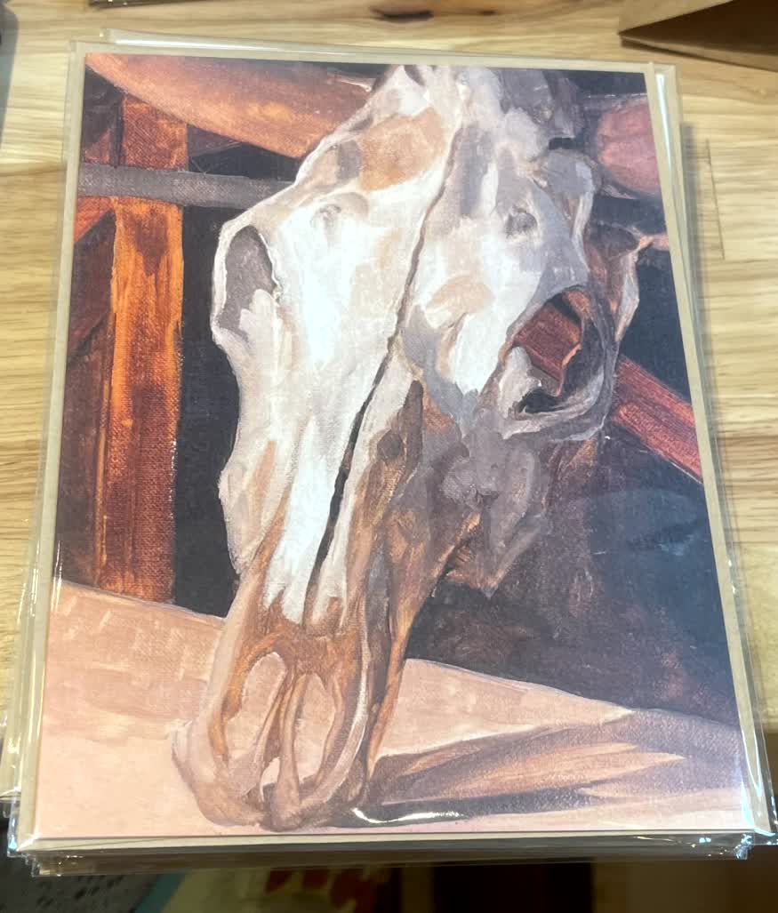 Devon Sharon Art card Cow skull